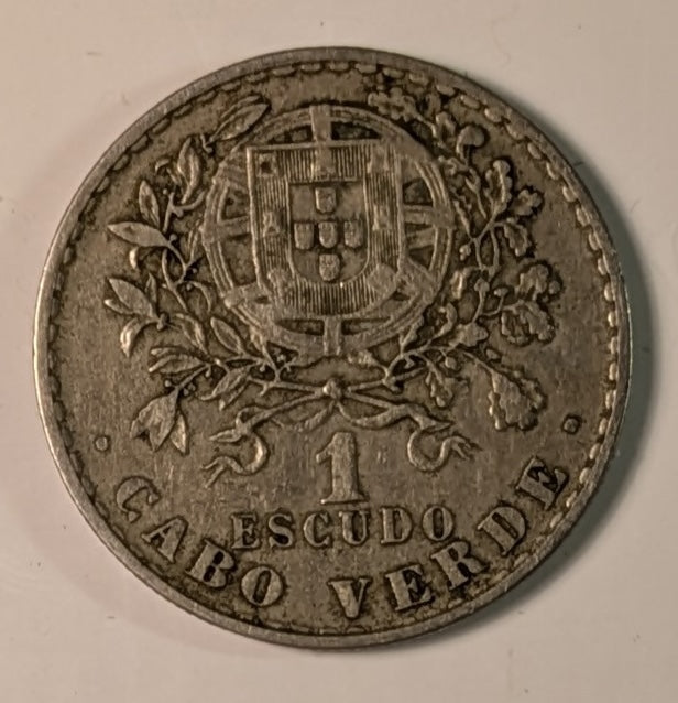 CAPE VERDE, Portuguese colony ~ 1930 ~ 1 Escudo ~ One year type ~ Y-5, KM-5 ~ VF