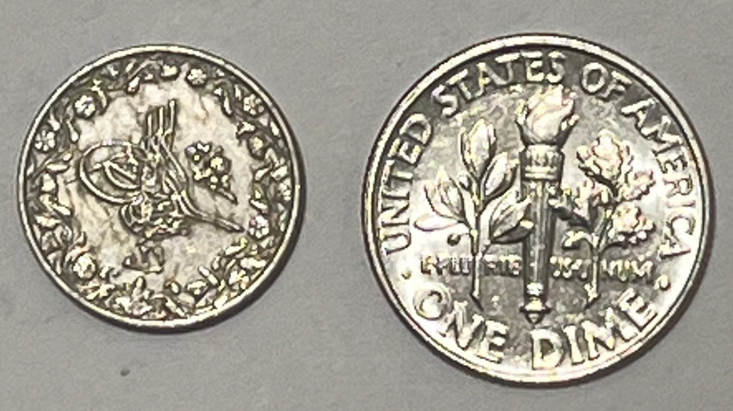 EGYPT, Abdul Hamid II ~ 1293/29 (1903) ~ 1/10 Qirsh ~ Toughra, regnal year ~ Denomination, accession year ~ Y-14, KM-289 ~ Unc