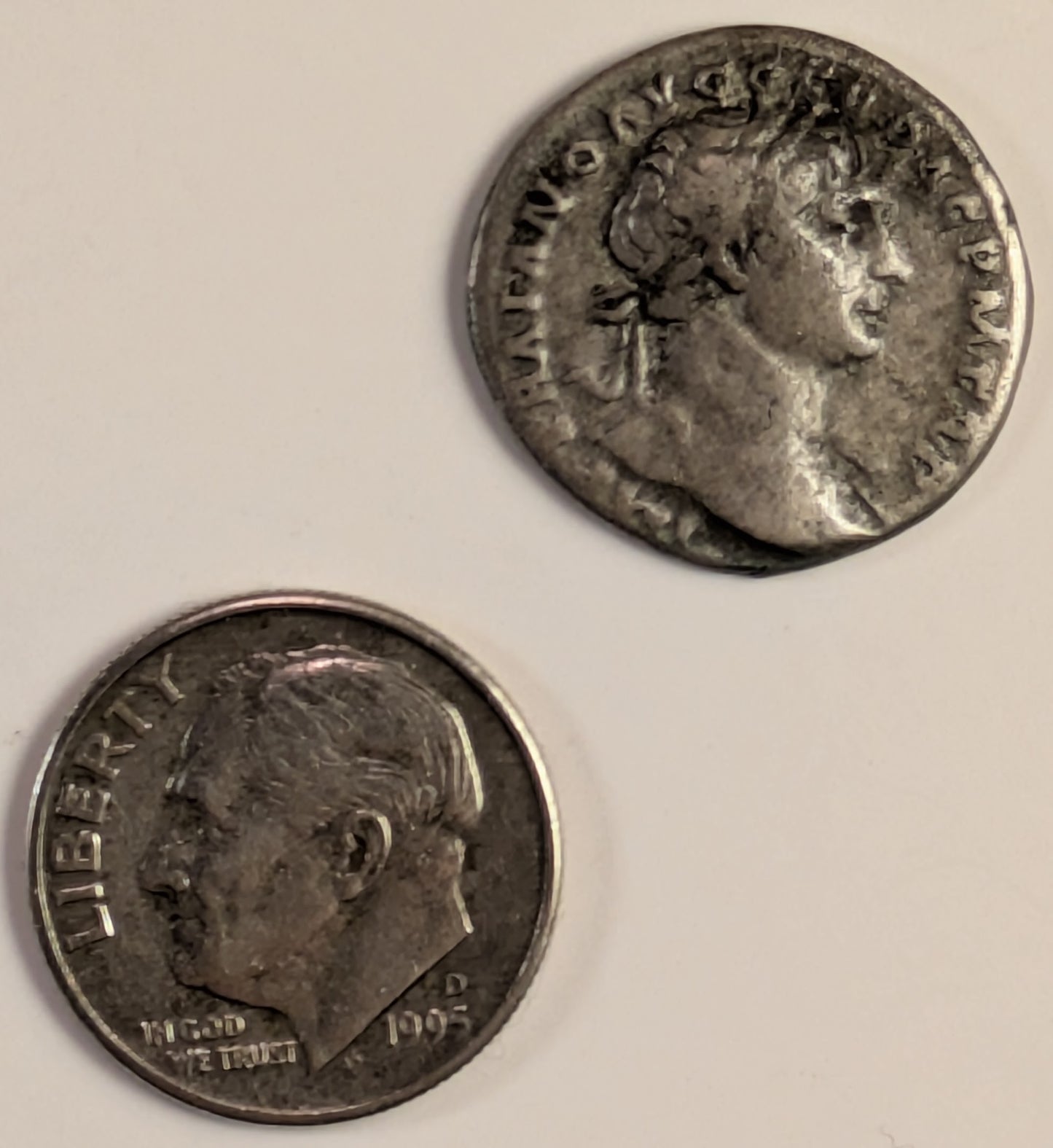 ROMAN EMPIRE, Trajan ~ 98-117 AD (111) ~ Silver Denarius (3.10g) ~ Laureate bust right IMP TRAIANO AVG GER DAC PM TRP ~ Aeternitas standing left holding heads of Sol and Luna COS V PP SPQR OPTIMO PRINC ~ SR-3116, RIC-91, C-3 ~ F-FV