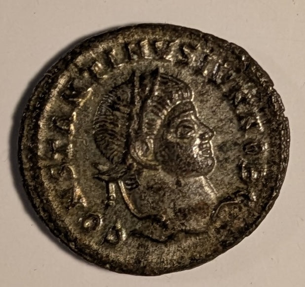 ROMAN EMPIRE, Constantine II 337-340. As Caesar ~ 317-337 (321-325) ~ Silvered Centenionalis (3.28g) ~ Laureate head rt. CONSTANTINVS IVN NOB C ~ CAESARVM NOSTRORVM, VOT X, ΓSIS & radiate sun below. Siscia mint ~ SR-17194, RIC-7, 182; Ch. toned EF