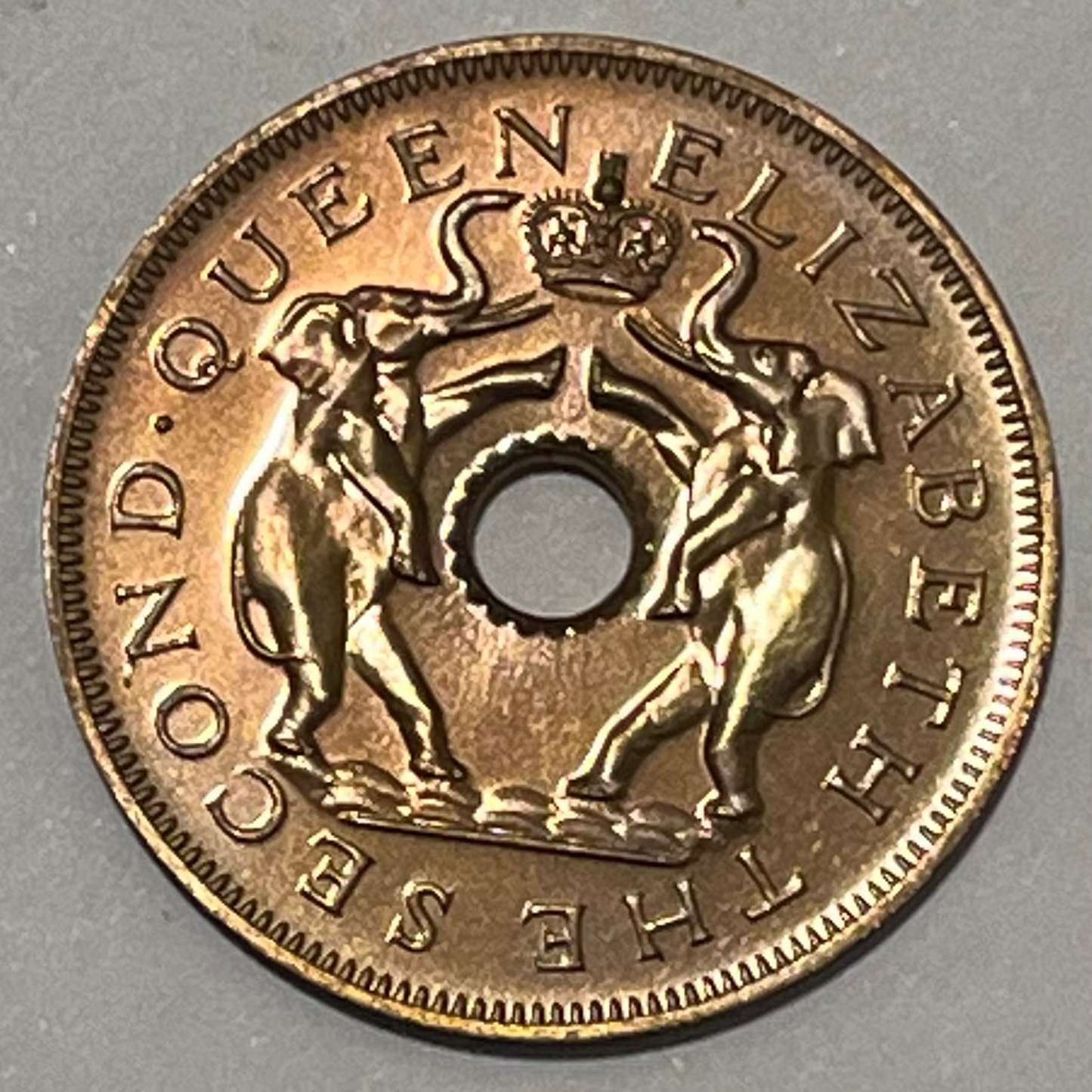 RHODESIA & NYASALAND, Federation ~ 1955 ~ Penny ~ Scarce in proof ~ Baldwins 9/13 sim at 200 pounds (+premium) ~ Y-2, KM-2 ~ Gem Proof