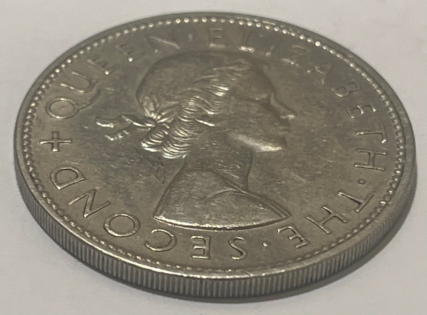 RHODESIA & NYASALAND, Federation ~ 1956 ~ 1/2 Crown ~ Queen Elizabeth II right ~ Coat of arms of R&N ~ Y-7, KM-7 ~ EF