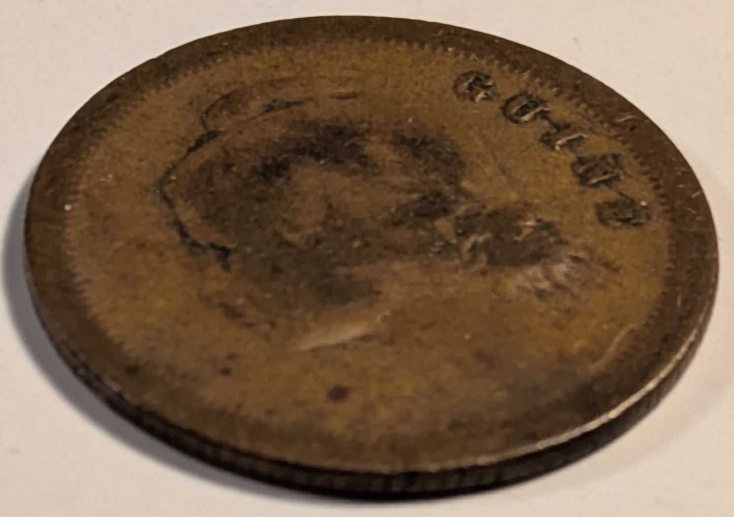 PORTUGUESE GUINEA, One year type ~ 1933 ~ 10 Centavos ~ Liberty head left ~ Denomination and date ~ Y-2, KM-2 ~ F-VF