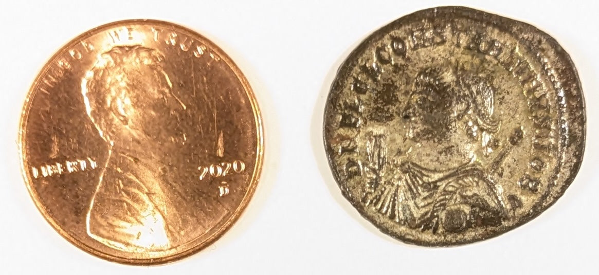 ROME, Constantine II, as Caesar 317-337 ~ 337-340 (327-328) ~ Silvered Antoninianus (2.91g) ~ Laur. head left ~ Jupiter stg.left,hldg globe & scepter, crescent to l,A to r, SMAL in ex (Alexandria mint) ~ SR-17133, RIC=7, 26 ~ Toned EF