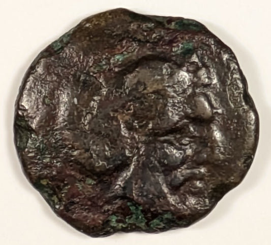 THESSALY, Scotussa (Skotussa) ~ 300-190 BC ~ Æ22 (6.50g) ~ Head of bearded Hercules wearing lion skin headdress to right. Very rare ~ Club to left ~ Rogers-549, BMC-4, SG-2222 ~ Fine, porous