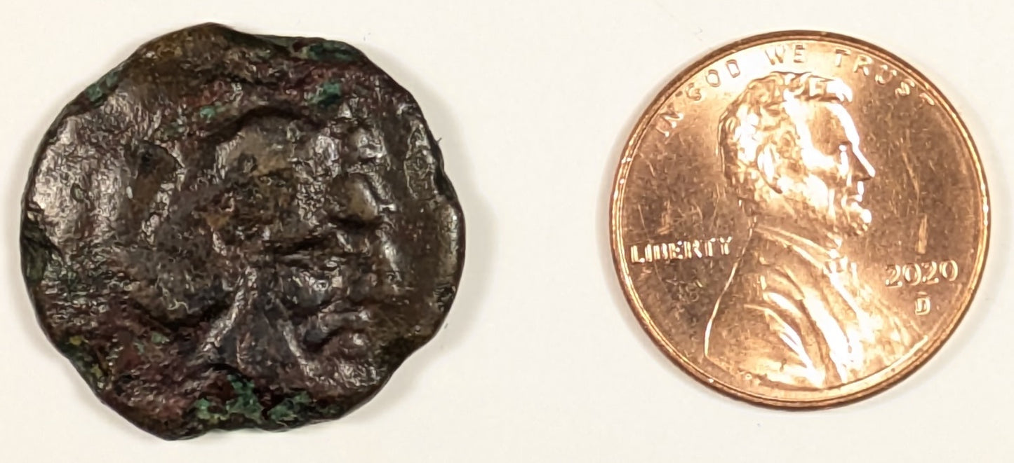 THESSALY, Scotussa (Skotussa) ~ 300-190 BC ~ Æ22 (6.50g) ~ Head of bearded Hercules wearing lion skin headdress to right. Very rare ~ Club to left ~ Rogers-549, BMC-4, SG-2222 ~ Fine, porous