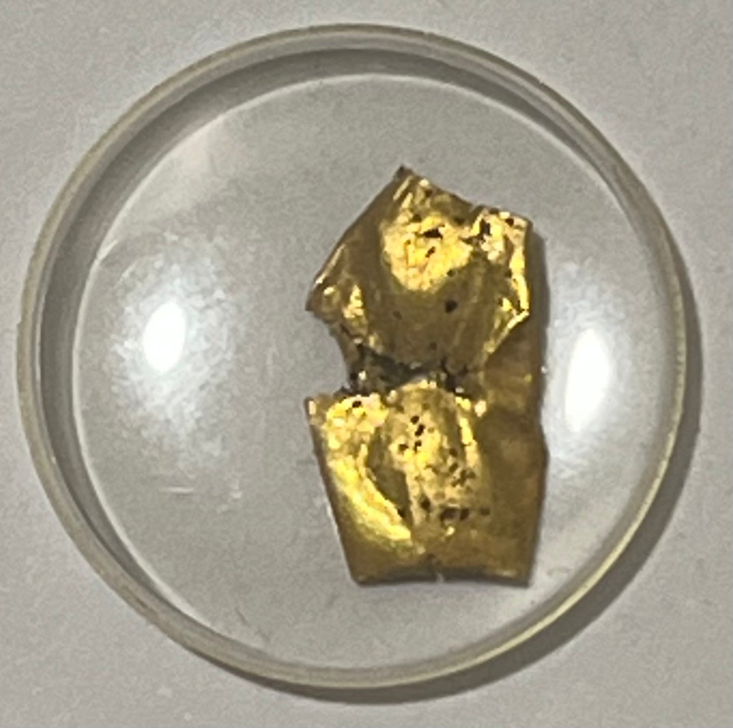 ROME, c. 200 BC - 200 AD ~ Gold Bulla or amulet (.11g of 18K) ~ c. 7 x 12 mm, very thin gold. Bulla are typically round seals or (Latin) "a bubble." ~ A knowleagable numismatist thought it was more likely an amulet.