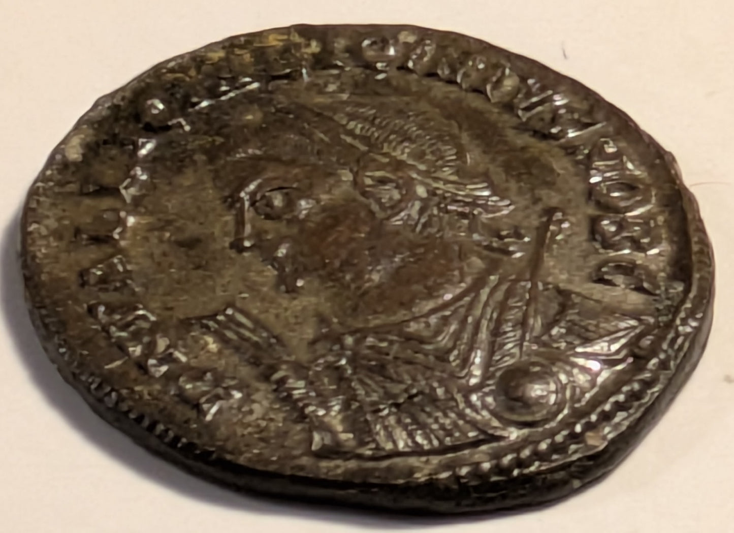 ROME, Licinius Junior, as Caesar ~ 317-324 (this 317-318) ~ Silvered Reduced Follis (2.95g) ~ Laureate, draped bust l, hldg mappa, globe, scepter ~ Jupiter stg l, hldg Victory, captive at feet AMANT in ex. ~ RIC-7, 29, SR-15415 ~ Ch. toned EF