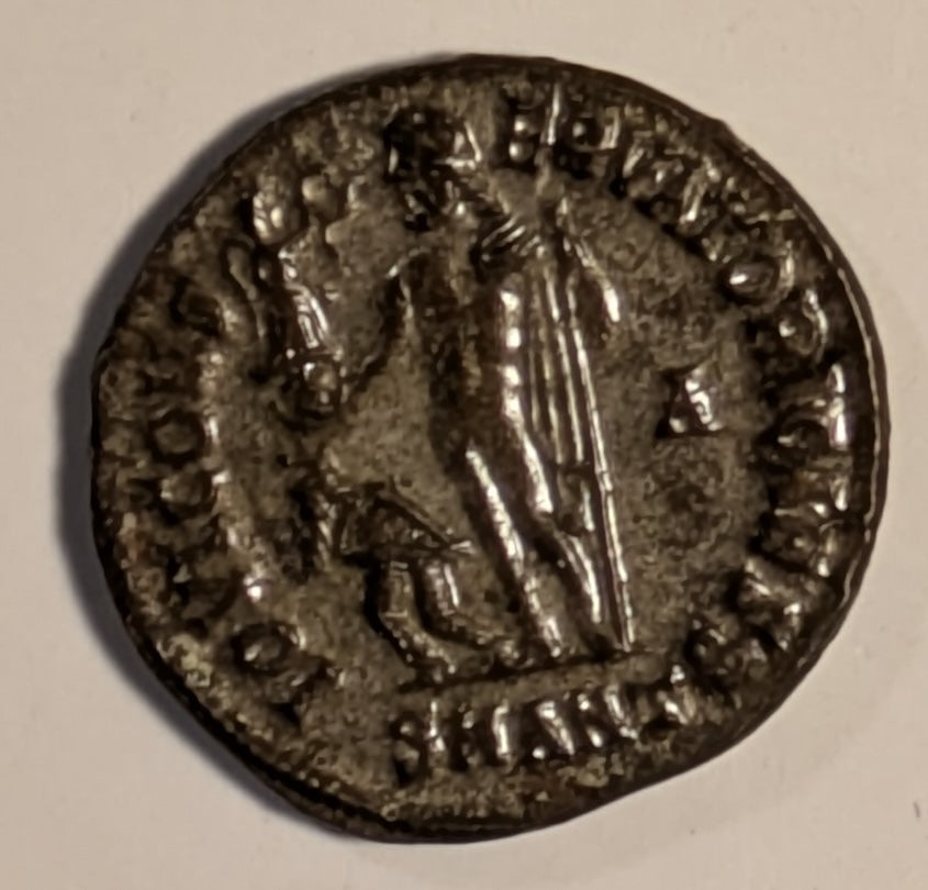 ROME, Licinius Junior, as Caesar ~ 317-324 (this 317-318) ~ Silvered Reduced Follis (2.95g) ~ Laureate, draped bust l, hldg mappa, globe, scepter ~ Jupiter stg l, hldg Victory, captive at feet AMANT in ex. ~ RIC-7, 29, SR-15415 ~ Ch. toned EF