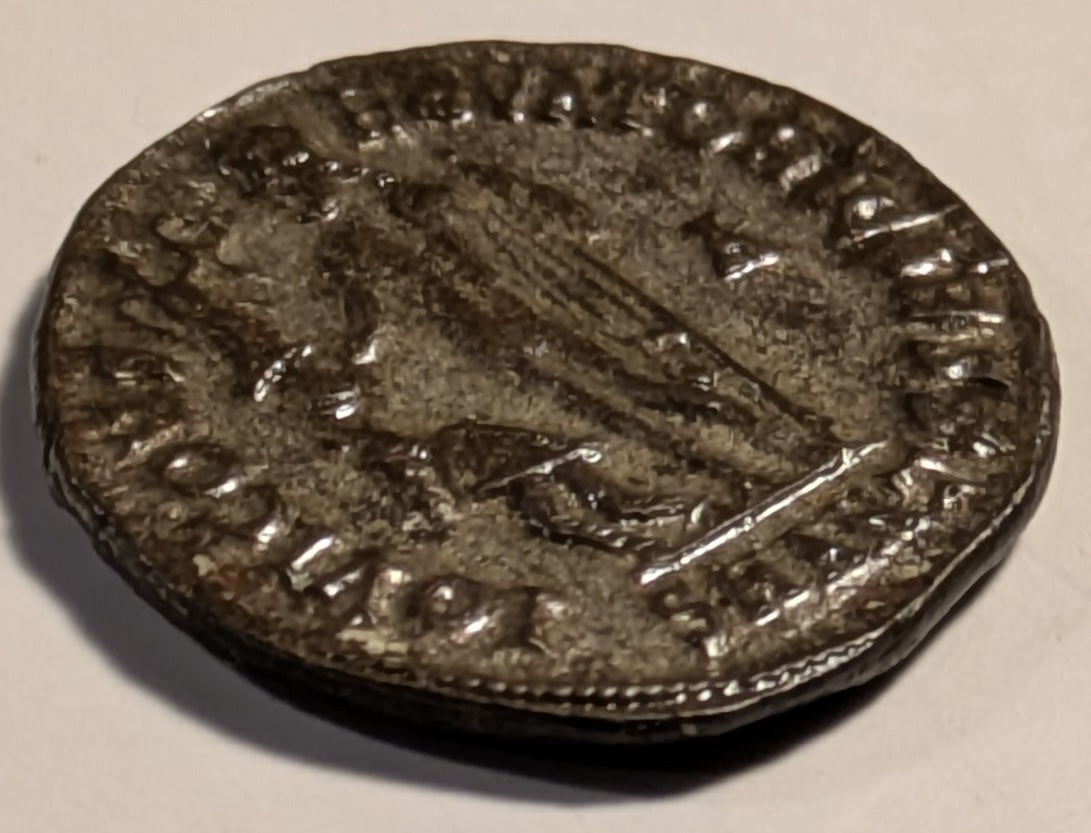 ROME, Licinius Junior, as Caesar ~ 317-324 (this 317-318) ~ Silvered Reduced Follis (2.95g) ~ Laureate, draped bust l, hldg mappa, globe, scepter ~ Jupiter stg l, hldg Victory, captive at feet AMANT in ex. ~ RIC-7, 29, SR-15415 ~ Ch. toned EF