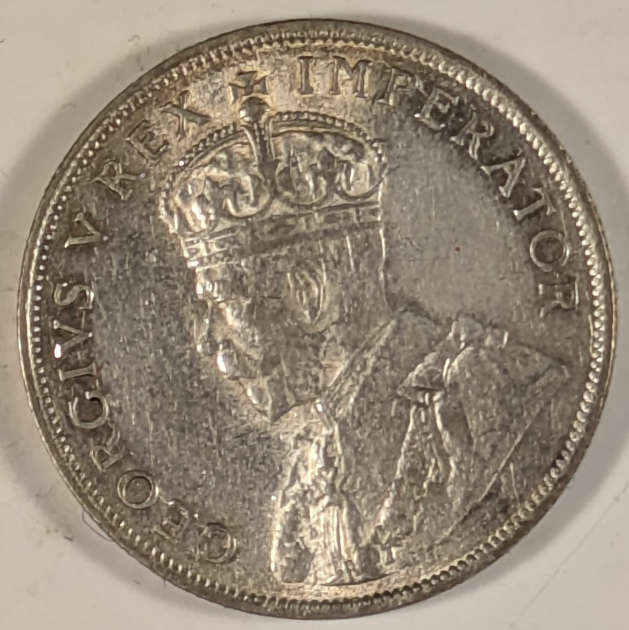 SOUTH AFRICA, Union of So. Africa, Dominion  ~ 1928 ~ 1 Florin ~ Crowned bust of George V left ~ Arms divides date. Denomination as FLORIN.  ~ Y-20, KM-18 ~ EF