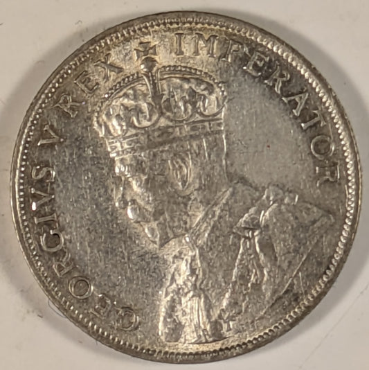 SOUTH AFRICA, Union of So. Africa, Dominion  ~ 1928 ~ 1 Florin ~ Crowned bust of George V left ~ Arms divides date. Denomination as FLORIN.  ~ Y-20, KM-18 ~ EF