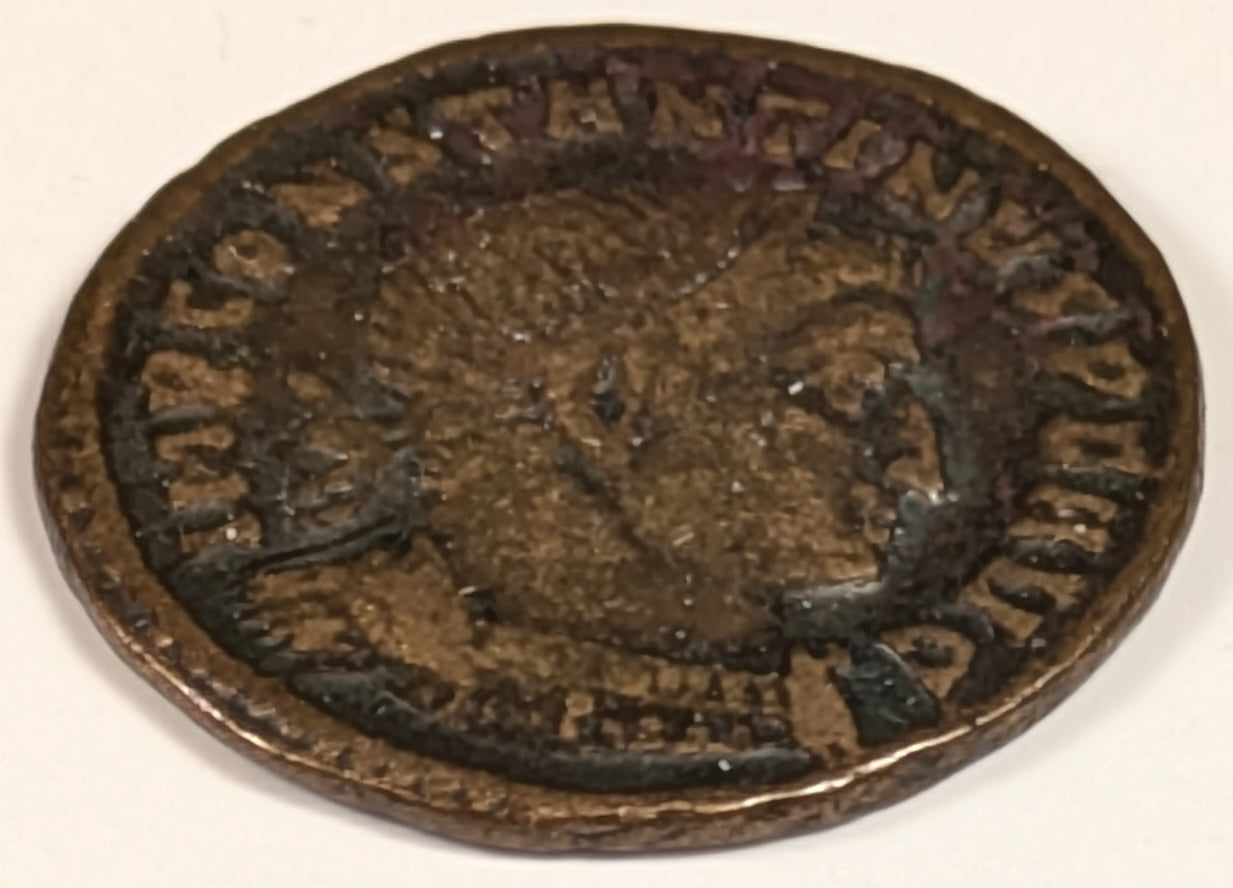ROME, Constantine I, the Great ~ 307-337 (314-15) ~ Æ Follis 21mm (3.05g) ~ Laureate bust right  ~ Sold standing left holding globe in l. hand, & raising r., star in left field P•T in ex. Ticinum ~ SR-16087, C-356 ~ F/VF