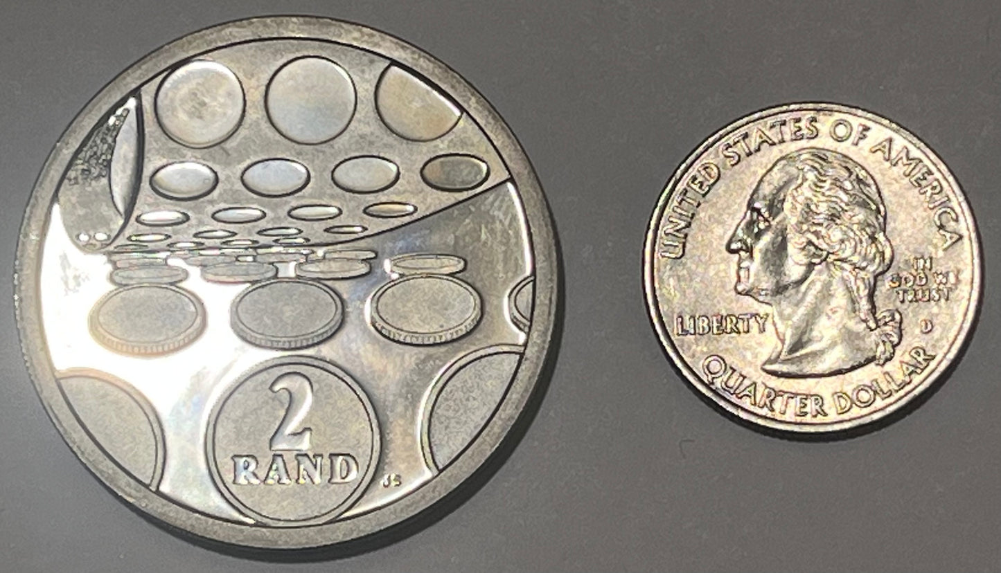 SOUTH AFRICA, Republic ~ 1992 ~ Silver 2 Rand ~ Coin Minting, Arms ~ Various blank flans ~ KM-145 ~ Nice Proof