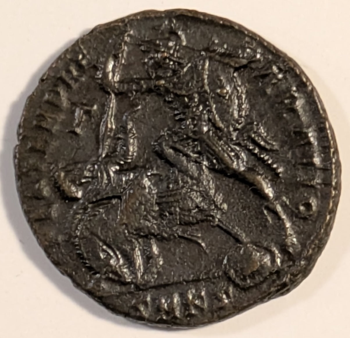 ROMAN EMPIRE, Constantius II ~ 337-361 (351-354) ~ AE Centenionalis (5.24g) ~ Bust right ~ Soldier standing left, spearing a fallen horseman, gamma left, SMKS in ex. (Cyzicus mint) ~ SR-18166, RIC-8,92 ~ EF/VF