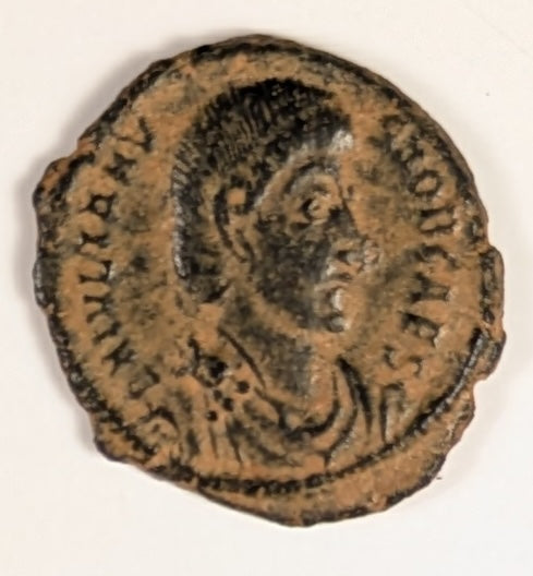 ROME, Julian II as Caesar. 355-360 ~ 361-365 (356-8) ~ Æ16 (2.41g) reduced maiorina ~ Bare-headed, draped cuir. bust rt DN IVLIANVS NOB CAES ~ helmeted soldier spearing fallen horseman. FEL TEMP-REPARATIO. AN ΓI, Antioch mint. ~ VF