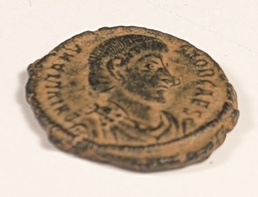 ROME, Julian II as Caesar. 355-360 ~ 361-365 (356-8) ~ Æ16 (2.41g) reduced maiorina ~ Bare-headed, draped cuir. bust rt DN IVLIANVS NOB CAES ~ helmeted soldier spearing fallen horseman. FEL TEMP-REPARATIO. AN ΓI, Antioch mint. ~ VF