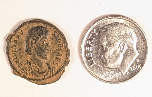 ROME, Julian II as Caesar. 355-360 ~ 361-365 (356-8) ~ Æ16 (2.41g) reduced maiorina ~ Bare-headed, draped cuir. bust rt DN IVLIANVS NOB CAES ~ helmeted soldier spearing fallen horseman. FEL TEMP-REPARATIO. AN ΓI, Antioch mint. ~ VF
