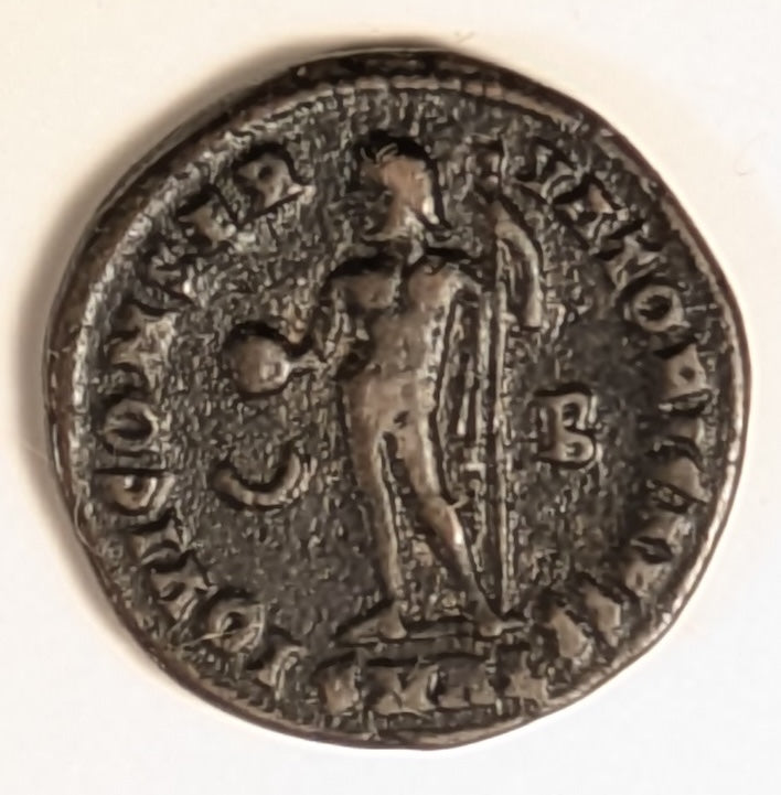 ROME, Licinius II, as Caesar ~ 317-324 (317-18) ~ Bi Follis (2.94g) of Alexandria ~ Helmeted and cuirassed bust left hldg spear & shield DN VAL LICIN LICINIUS NOB C ~ Jupiter stg l, hldg globe & scepter, SMAL in ex, B & crescent in field ~ VF