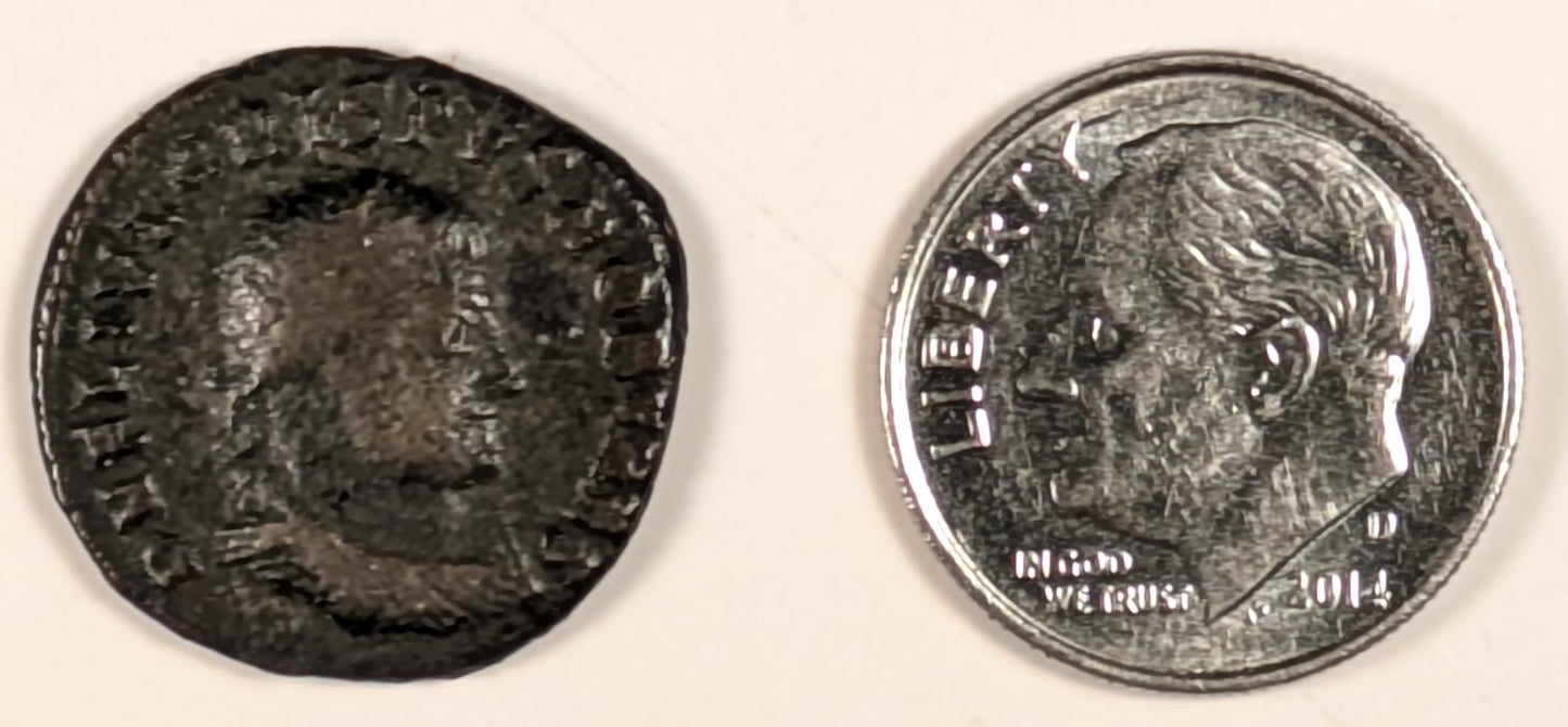 ROME, Crispus, as Caesar ~ 316-326 (317-20) ~ Bi Reduced Follis (2.87g) Nicomedia ~ Laur., draped & cuir. bust right DN FL IVL CRISPUS NOB CAES ~ Jupiter stg. l.,hldg Victory on globe, & scepter, palm to l, dot & A to r. ~ F/aVF