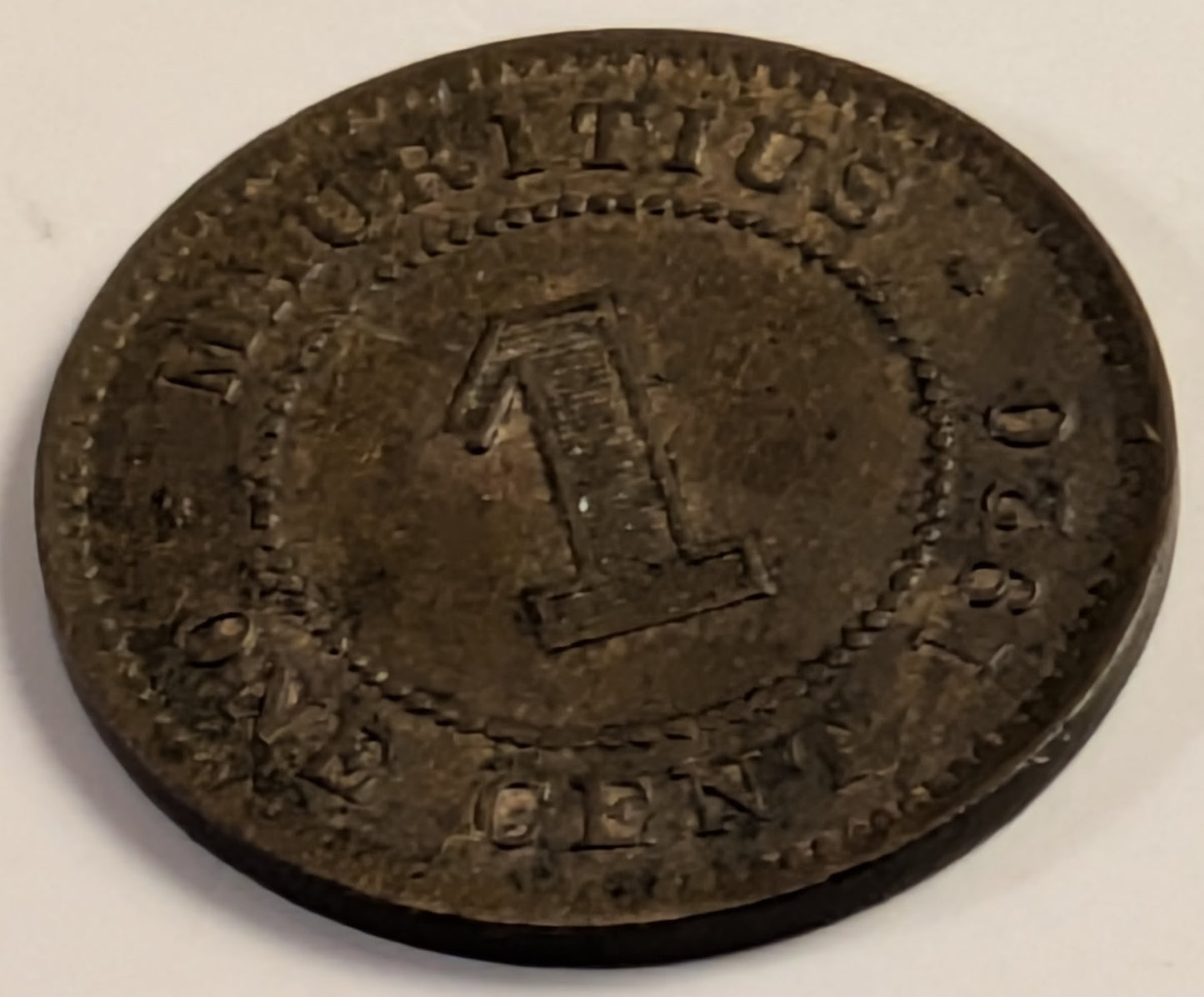 MAURITIUS, George V ~ 1920 ~ 1 Cent ~ Y-6, KM-12 ~ Brown unc. a few red highlights