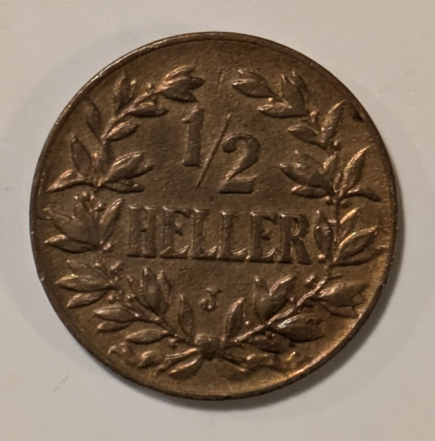 GERMAN EAST AFRICA, Wilhelm II of Prussia ~ 1905-J (Hamburg) ~ 1/2 Heller ~ Y-6, KM-6 ~ R&B unc