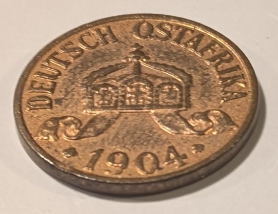 GERMAN EAST AFRICA, Wilhelm II of Prussia ~ 1904-A (Berlin) ~ 1/2 Heller ~ Key date ~ Y-6, KM-6 ~ Mostly red unc
