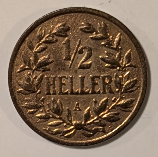 GERMAN EAST AFRICA, Wilhelm II of Prussia ~ 1904-A (Berlin) ~ 1/2 Heller ~ Key date ~ Y-6, KM-6 ~ Mostly red unc