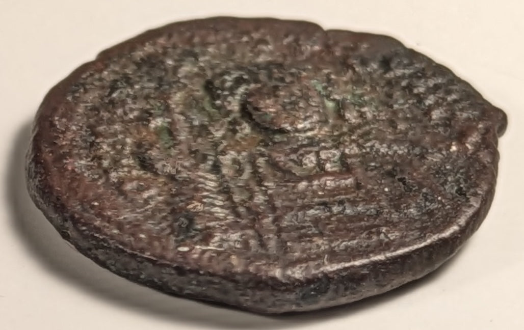 BYZANTINE, Maurice Tiberius  ~ 582-602 (Year 3 584-5) ~ Æ Half Follis (5.98g) ~ Crowned cuirassed facing bust ~ Large K, ANNO III, KYZ in ex. Cyzicus mint. Ex CNG XIX, Lot 241 (Feb. 1992). Scarce ~ SB-520, MIB-89D ~ aVF