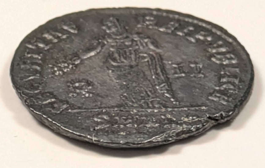 ROMAN EMPIRE, Helena, mother of Constantine ~ Died 329 ~ Æ3 (2.75g) Centonionalis ~ Diademed, draped bust right FL HELENA AVGVSTA ~ Security stg left w branch in r hand wreath in l. field II in r, SMALL dot, ALEXANDRIA mint ~ RIC-53, SR-16632 ~ Ch. E