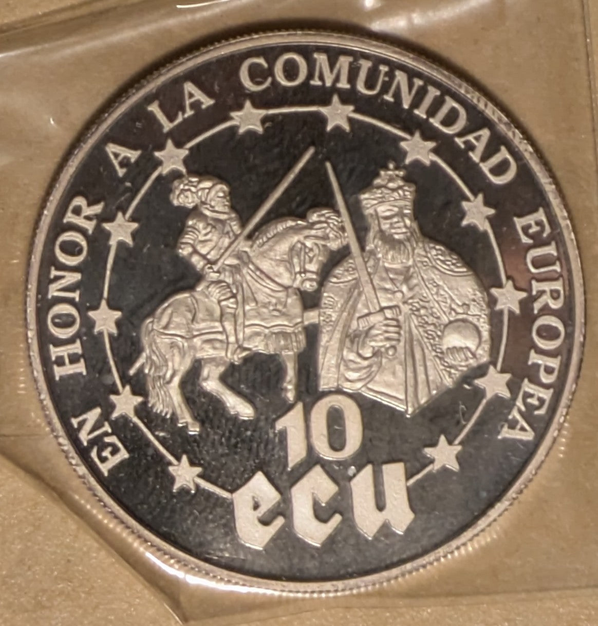 SAHRAWI, Arab Democratic Republic ~ 1992 ~ 1000 Pesetas/10 Ecu ~ European Community ~ National Arms. Low ~ KM-10 ~ Gem Proof