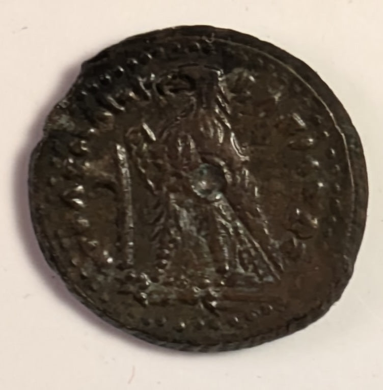 PTOLEMAIC EGYPT, Ptolemy III, Euergetes ~ 246-221 BC ~ Æ16 (1.92g) of Joppa in Judaea ~ Head of Zeus Ammon right,with diadem and floral ornament in dotted border ~ Eagle standing left on thunderbolt, harpa to left ~ SNG Cop-465 (PII) ~ EF and rare
