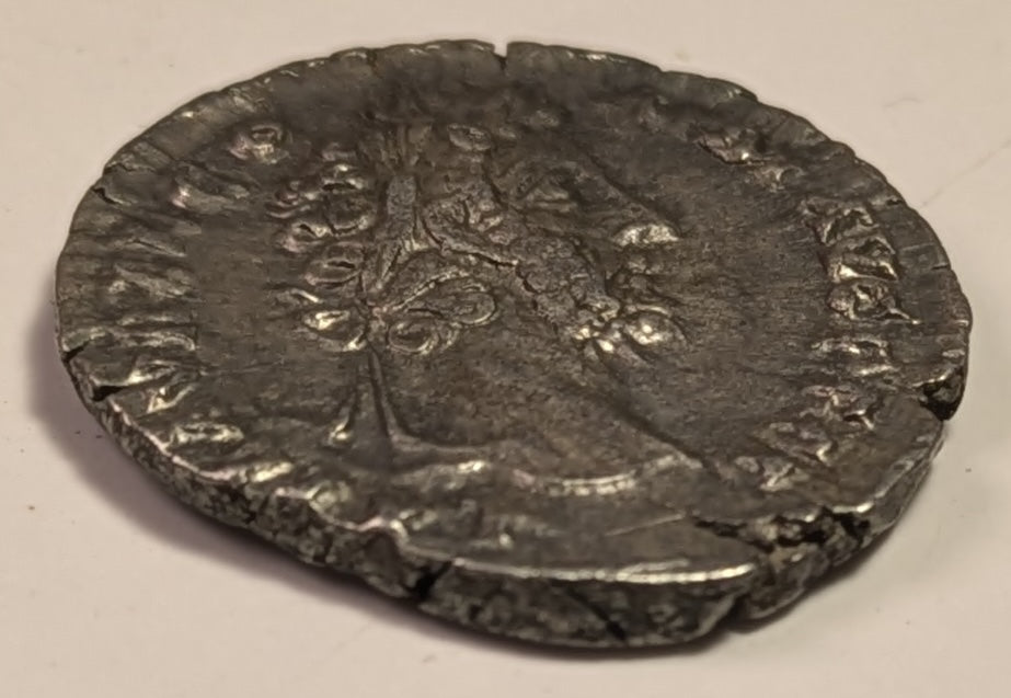 ROMAN EMPIRE, Commodus ~ 177-192 (192) ~ Silver Denarius (2.82g) ~ Laureate, draped bust right L AEL AVREL COMM AVG P FEL ~ Commodus, as Hercules, stg r.,resting club on tree trunk clasping hands with Africa ~ RIC-259a, SR-5687, C-643 ~ aEF