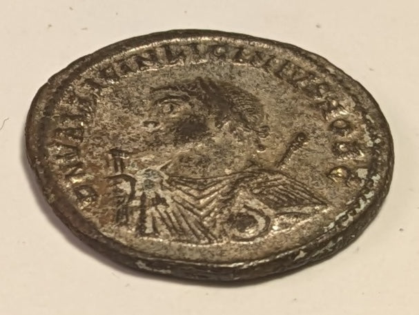 ROMAN EMPIRE, Licinius II  ~ 317-324 ~ Silvered Follios (3.14g) ~ Laur. bust left. Struck at Alexandria mintj ~ Jupiter standing left, hldg glove & sceptere, crescent to left, B to r, SMAL in ex ~ SR-15417, RIC-7, 25 ~ Ch. toned EF+