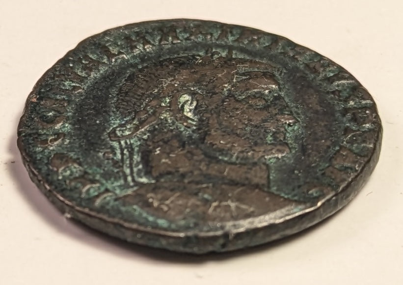 ROME, Galerius, as Augustus ~ 305-311 ~ Æ Follis of Heraclea ~ Laureate bust right ~ Genius, wearing modius, stg. l., holding patera and cornucopia, star in field, HTG in ex. ~ SR-14514 ~ aVF