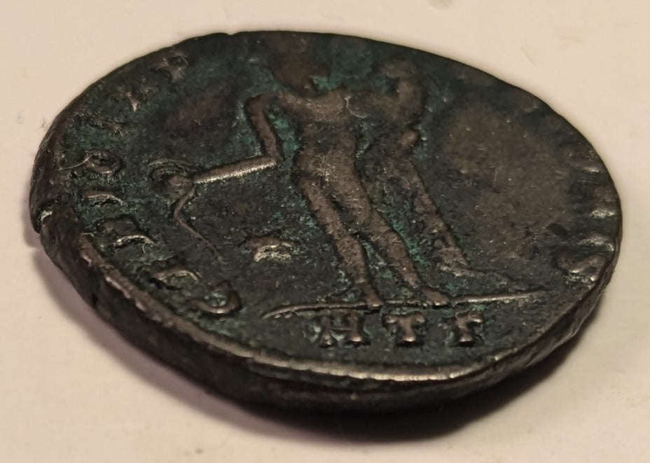 ROME, Galerius, as Augustus ~ 305-311 ~ Æ Follis of Heraclea ~ Laureate bust right ~ Genius, wearing modius, stg. l., holding patera and cornucopia, star in field, HTG in ex. ~ SR-14514 ~ aVF