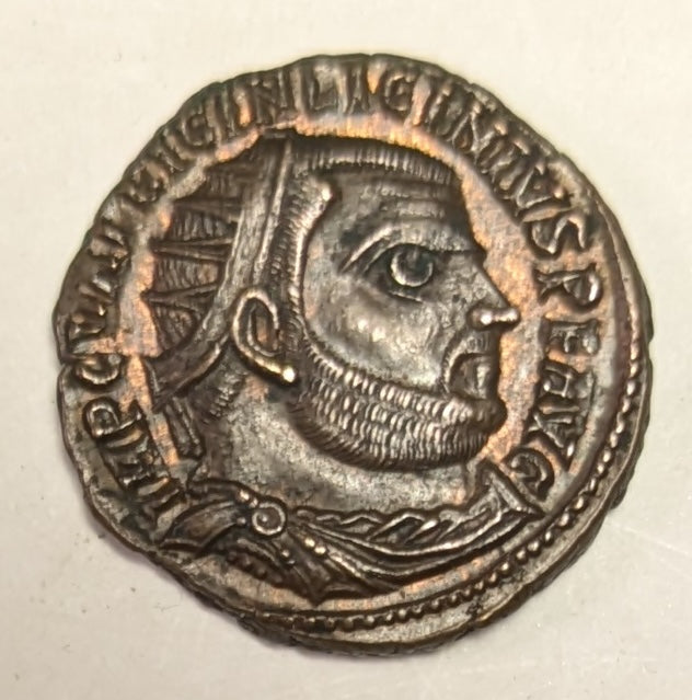 ROME, Licinius I ~ 308-324 (321-4) ~ Æ3 (3.45g) of Alexandria ~ Radiate, draped, cuirassed bust right/Jupiter stdg left w Victory ~ on globe with eagle at feet and captive on ground ~ SR-15226, RIC-28 (Rarity 1) ~ Choice brown EF