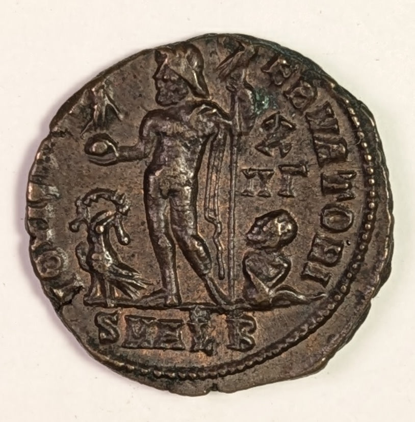 ROME, Licinius I ~ 308-324 (321-4) ~ Æ3 (3.45g) of Alexandria ~ Radiate, draped, cuirassed bust right/Jupiter stdg left w Victory ~ on globe with eagle at feet and captive on ground ~ SR-15226, RIC-28 (Rarity 1) ~ Choice brown EF
