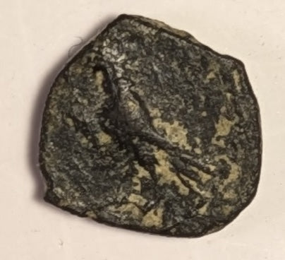 NABATEAN KINGS, Aretas IV ~ 2-16 AD ~ Æ11 (1.33g) ~ “H” monogram in center of wreath ~ Eagle standing eft ~ Mesh-88a, SNG ANS-1434 ~ Fine