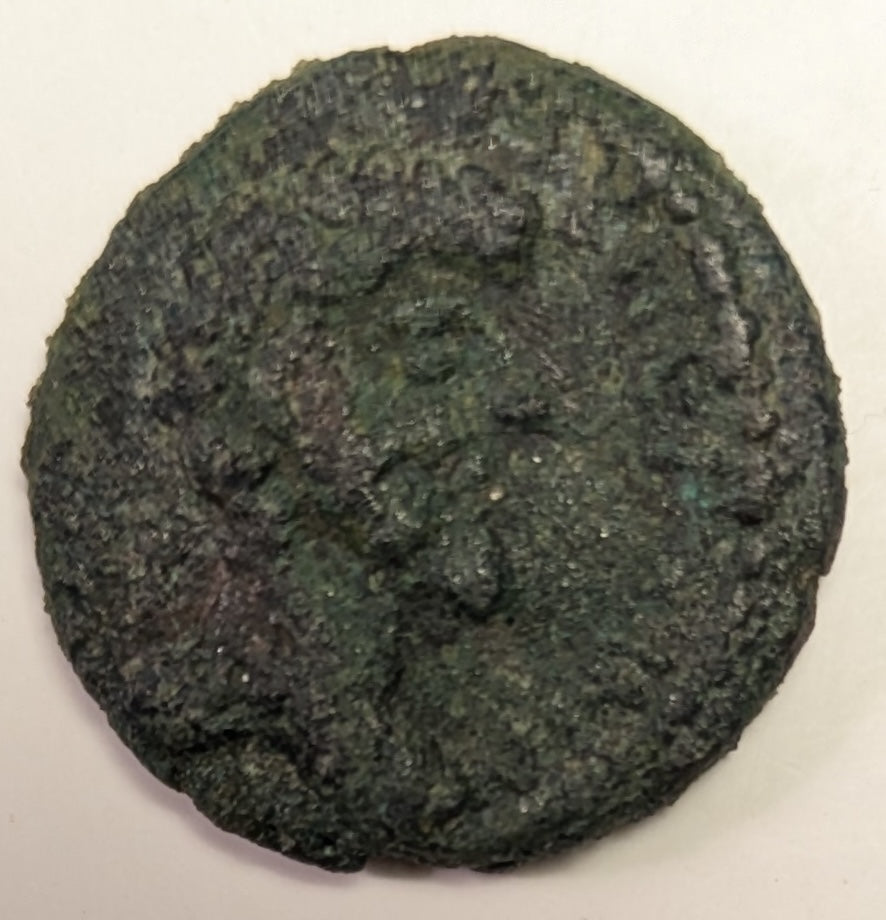 JUDAEA, Gaza, Septemius Severus ~ 193-211 ~ Æ22.5, (8.87g) ~ His bust right ~ Io and city-goddess ~ Ros-138 ~ aVF, deep green patina