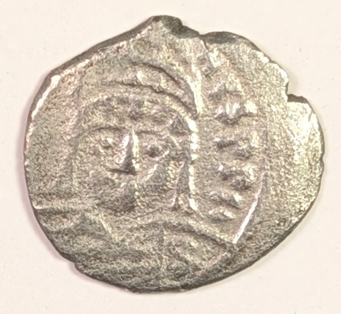 BYZANTINE, Justin II ~ 565-578 AD ~ Silver 1/2 Siliqua (1.13) of Carthage ~ Helmeted facing bust, partial legend “NVSPP” ~ FELIX RES PVBL in 3 lines ~ SB-392, MIB-32, DO-191 ~ aVF/GVF