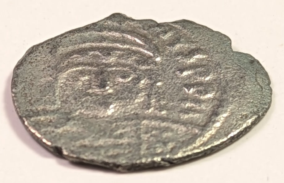 BYZANTINE, Justin II ~ 565-578 AD ~ Silver 1/2 Siliqua (1.13) of Carthage ~ Helmeted facing bust, partial legend “NVSPP” ~ FELIX RES PVBL in 3 lines ~ SB-392, MIB-32, DO-191 ~ aVF/GVF