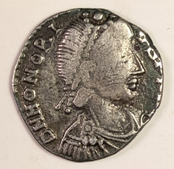 VANDALS, Carthage, Gaiseric ~ 428-477 ~ Silver Siliqua (1.52g) ~ Bust right DN HONORIUS. Vandalic imitation in name of Honorius ~ Roma seated left wearing long robes and helmet VRBS ROMA ~ MEC-2, BMC-6 ~ Gd Fine