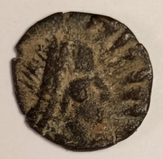 VANDALS, Thrasamund ~ North Africa. 496-523 ~ Æ Nummus 9 mm, .38g ~ Bust of Thrasamund right ~ Victory advancing left ~ MEC-19, MIB-16, BMC-55 ~ Nice VF