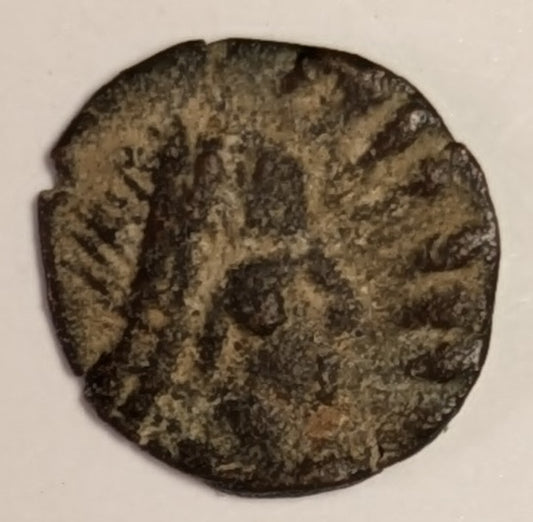 VANDALS, Thrasamund ~ North Africa. 496-523 ~ Æ Nummus 9 mm, .38g ~ Bust of Thrasamund right ~ Victory advancing left ~ MEC-19, MIB-16, BMC-55 ~ Nice VF