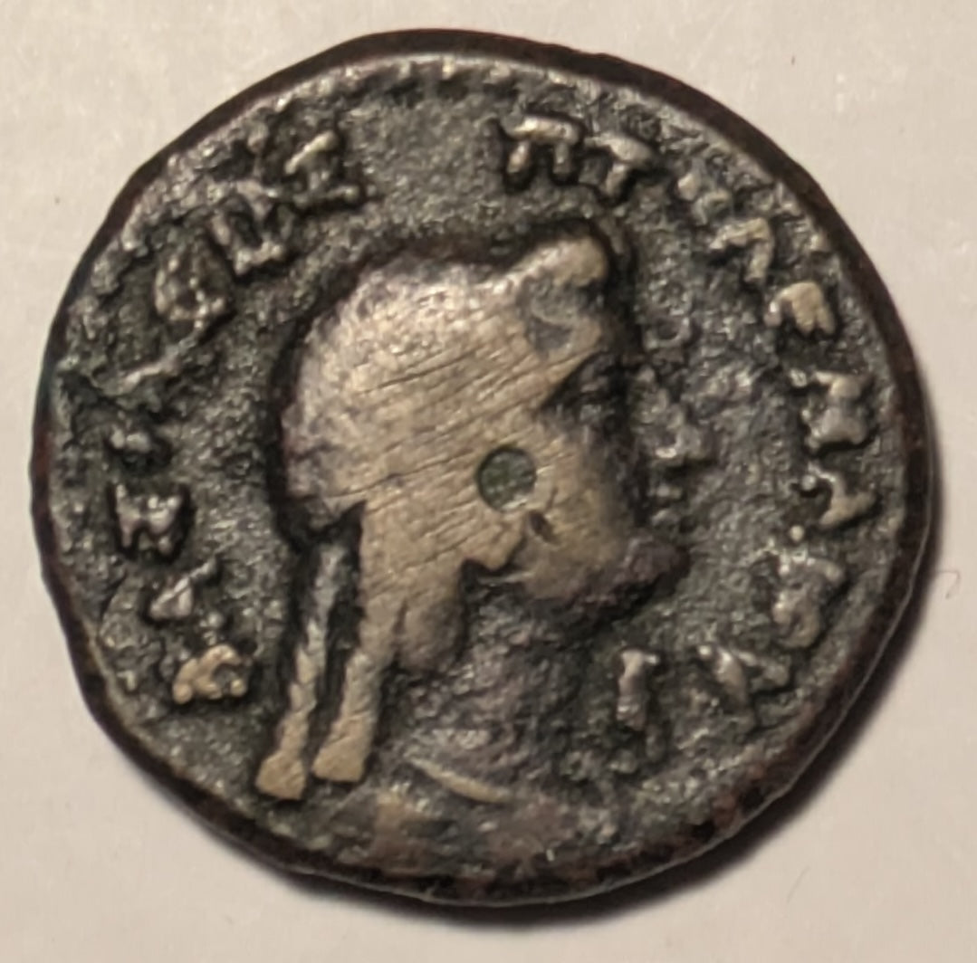 PTOLEMAIC EGYPT, Cyrenaica, Ptolemy IV to Ptolemy VIII ~ 221-140 BC ~ Æ22 (7.43g) ~ Diademed head of Ptolemy I right in dotted border ~ Female head (Libya?) right, cornucoia below chin ~ SNG Cop-442, SG-7882 ~ Fine, some encrustation and light scr’s